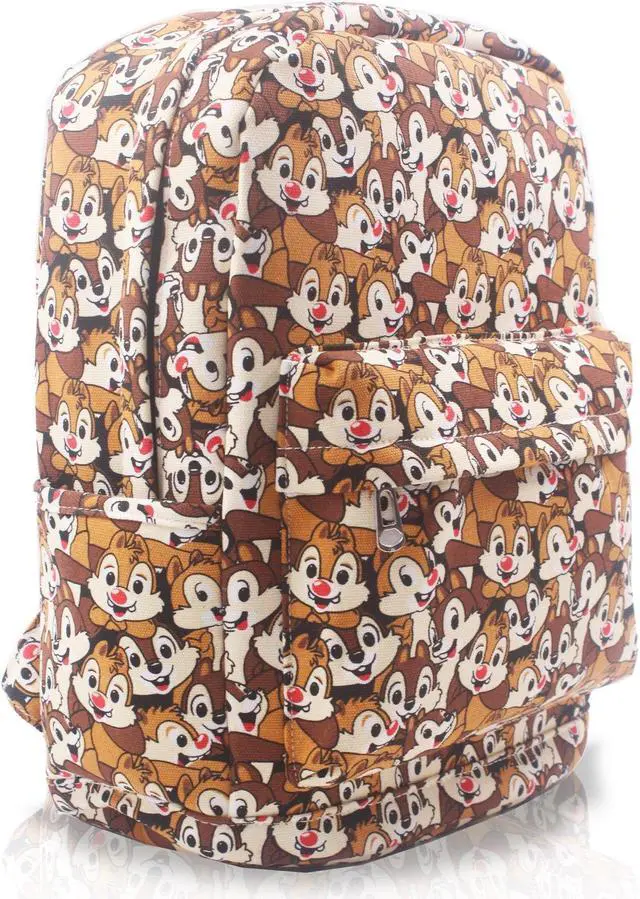 Alt view image 2 of 5 - Brown Chipmunk Friends Canvas Backpack Casual Daypack with 15 in Laptop Storage Compartment
