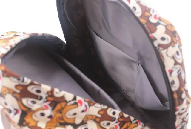 Alt view image 5 of 5 - Brown Chipmunk Friends Canvas Backpack Casual Daypack with 15 in Laptop Storage Compartment