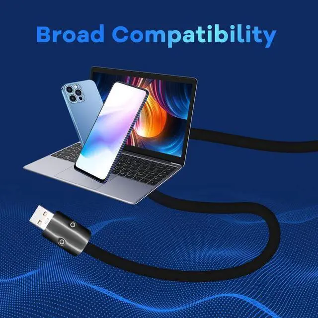 Alt view image 5 of 5 - GentsStride Black Chubby - Special Black Samurai Edition Durable Fast Charging Cable 240W USB Type-C Cables Ultra-Thick Silicone Phones Tablets Cord, Black Plus, USB A to Type C, 13.1FT