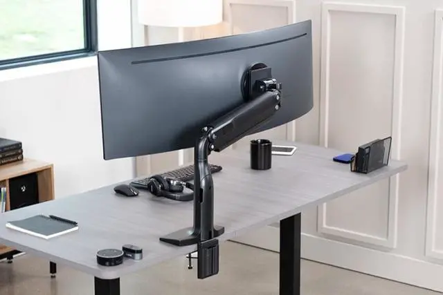 Alt view image 5 of 5 - Gladiator Joe Heavy Duty Aluminum Ultrawide Monitor Arm for 49 inch Screens up to 44 lbs, Premium Desk Mount Monitor Stand Designed for Samsung Odyssey G9 and More, Max VESA 100x100, Black