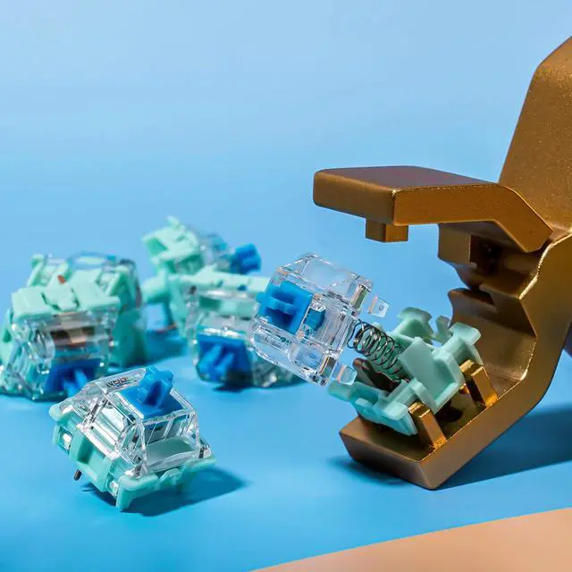 Alt view image 5 of 5 - Gateron Jade Series 3.0 Blue Keyboard Switches,Clicky 3-Pin 60gf Dual-Stage Spring Pre-lubed Switches for MX Mechanical Keyboard(Blue,90Pcs)