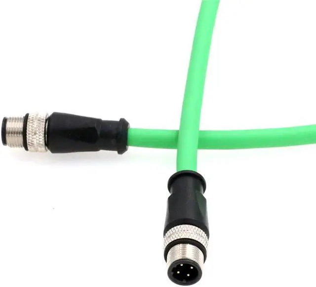 Alt view image 4 of 5 - HangTon M12 4 Pin D-Coded Network Ethernet Cable CAT5e for Industrial Baumer Sick Omron Camera Sensor Encoder Profinet Application Shielded Flexible 20M