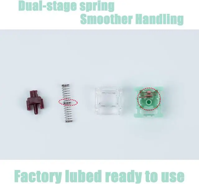 Alt view image 3 of 5 - Zjmehty Gateron Jade Series Dual-Stage Spring Pre Lubed Switches Brown V3 Pro,3-Pin 55gf Tactile/RGB/LED Switches for Mechanical Keyboard(Brown,72pcs)