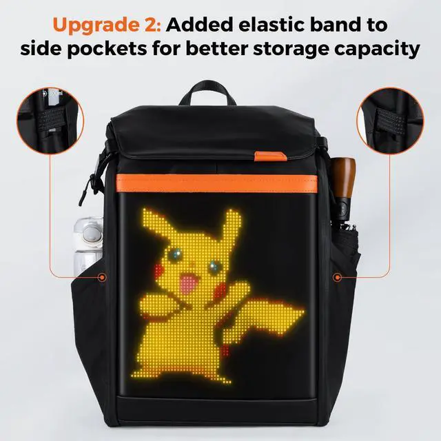 Alt view image 4 of 5 - Gelrova LED Backpack Clash Serise 17inch, Travel Laptop Backpack, Business Durable Laptops Backpack, College Computer Bag Gifts for Men & Women Fits 15.6 Inch Notebook