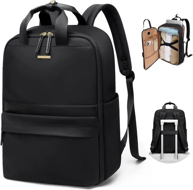 Main image of GOLF QUALITY Laptop Backpack for Women Carry On Backpack Travel Backpack with Laptop Compartment for Work Travel Business Fit 16 Inch Notebook, Black
