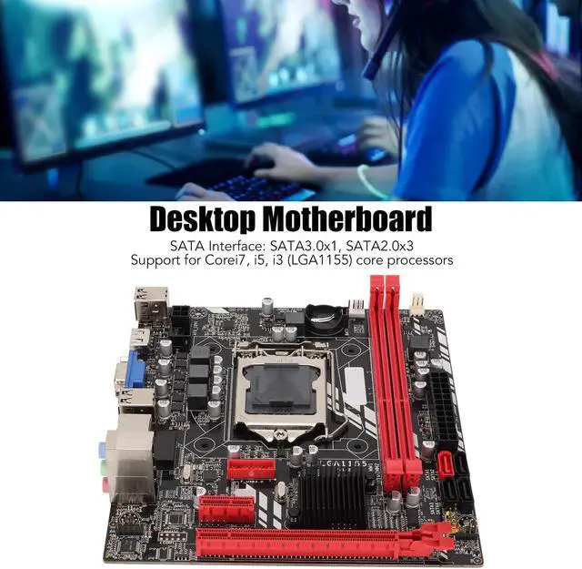 Alt view image 2 of 5 - DDR3 Motherboard B75M 16G Memory with VGA, Support for Core I7 I5 I3, Interface