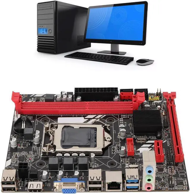 Alt view image 5 of 5 - DDR3 Motherboard B75M 16G Memory with VGA, Support for Core I7 I5 I3, Interface