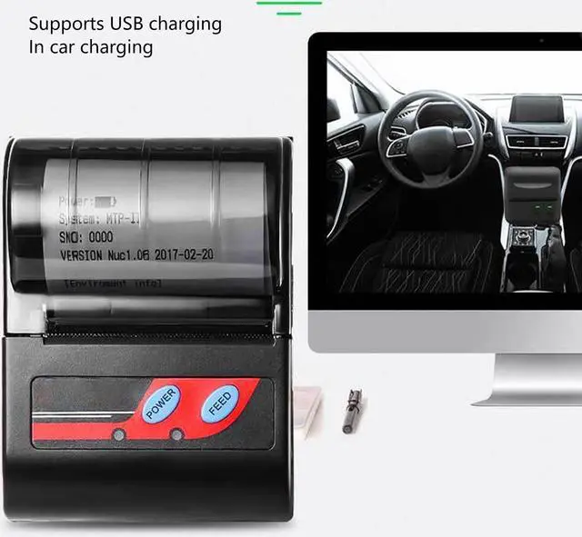 Alt view image 3 of 5 - Hilitand Portable Handheld Thermal Receipt Printer 80mm Second Printing Speed with 203dpi Resolution Shipping Label Printer