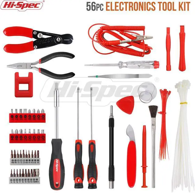 Alt view image 2 of 5 - Hi-Spec 56pc Electronics Repair & Opening Tool Kit Set for Laptops, Devices, Computers, PC Building & Gaming Accessories. Precision Small Screwdrivers with Pry Tools