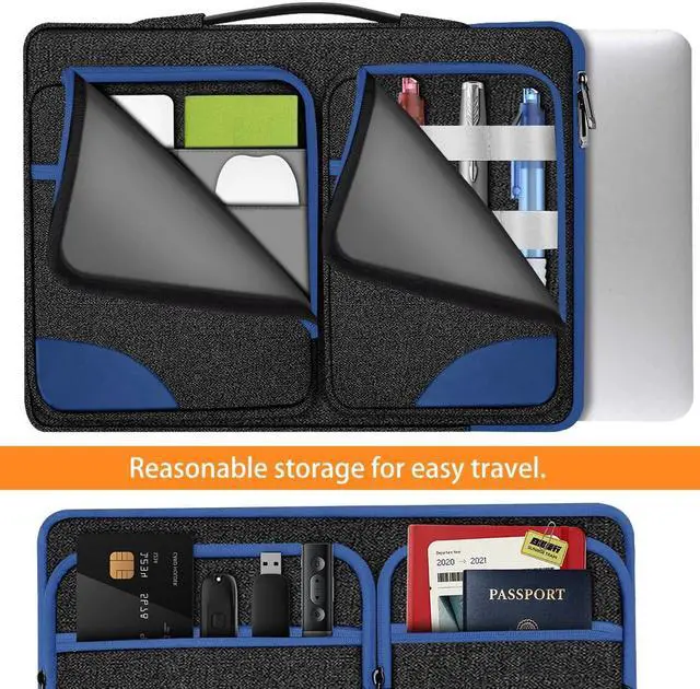 Alt view image 4 of 5 - Hseok Laptop Sleeve 15 15.6 16 inches Case Protective PC Briefcase for Commuting and Business Trip,Blue