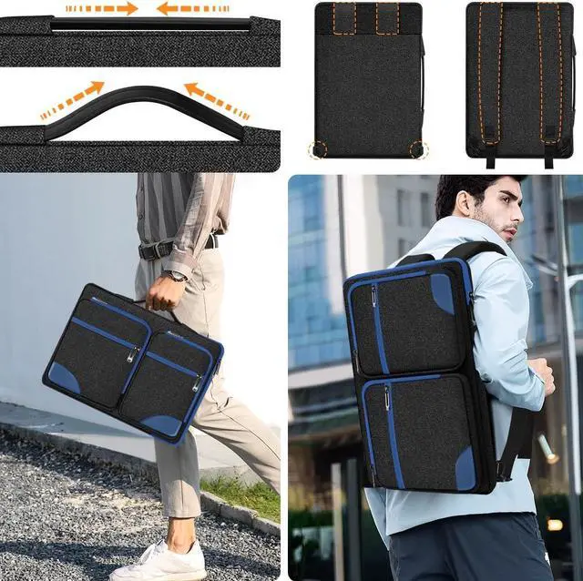 Alt view image 5 of 5 - Hseok Laptop Sleeve 15 15.6 16 inches Case Protective PC Briefcase for Commuting and Business Trip,Blue