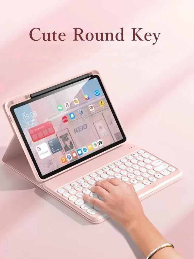 Alt view image 3 of 5 - kaidisen Keyboard Case Compatible with iPad Pro 13 inch M4 2024 Case with Keyboard and Bluetooth Mouse, Detachable Candy Color Keyboard Cover Round Key,Mint Green