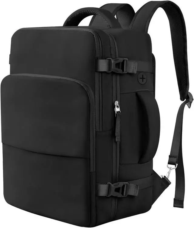 Main image of Hanples Unisex Laptop Backpack, Black, 16 Inch Laptop and iPad Compartment, Suitable for Air Travel