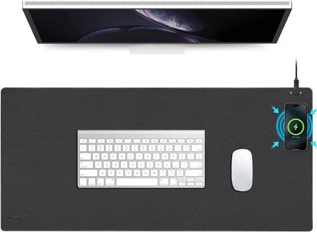 Main image of Hi-HONX Magnetic Wireless Charging Desk Pad, Office Desk Mat with Wireless Charger, Waterproof and Scratch-Resistant Large Mouse Mat, Leather Mouse Pad for Office and Home Use