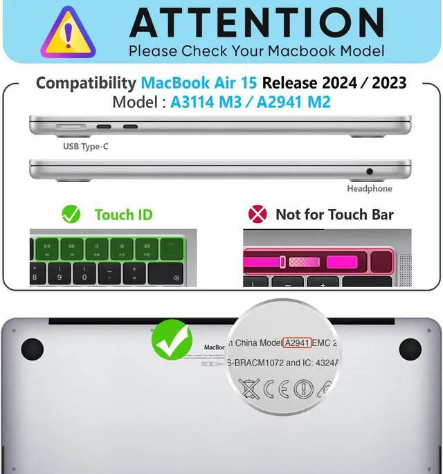 Alt view image 2 of 5 - HXCASEAC Case Compatible with MacBook Air 15 inch Case 2025 2024 2023 with Foldable Stand, Anti-Scratching Protective Hard Shell Cover for M4 M3 M2 A3114, A2941 Fabric, Grayish Blue