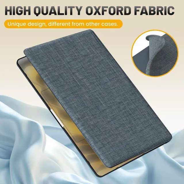 Alt view image 4 of 5 - HXCASEAC Case Compatible with MacBook Air 15 inch Case 2025 2024 2023 with Foldable Stand, Anti-Scratching Protective Hard Shell Cover for M4 M3 M2 A3114, A2941 Fabric, Grayish Blue