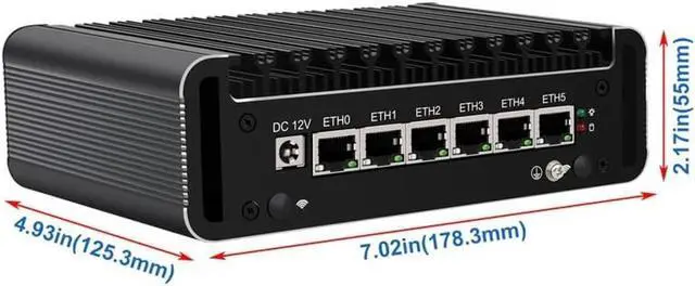 Alt view image 2 of 5 - HKUXZR Firewall Appliance Mini PC, Intel Celeron N5105 Quad Core 6xIntel I226 2.5G Ethernet VPN Router PC AES-NI HDMI DP Barebone No Ram(DDR4) No SSD(PCIE 3.0)