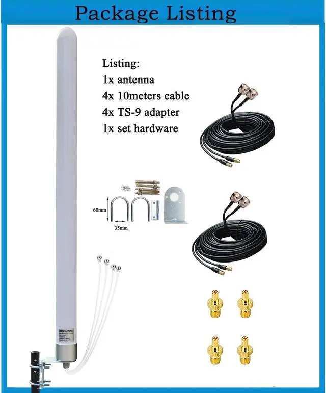Alt view image 4 of 5 - SignalPlus 4x4 MIMO Omni Directional Antenna 5g, External Outdoor 5G/4G/LTE MIMO 4x4 Antennas for 4G/5G Routers, T-Mobile, Verizon, AT&T, Homes and RV
