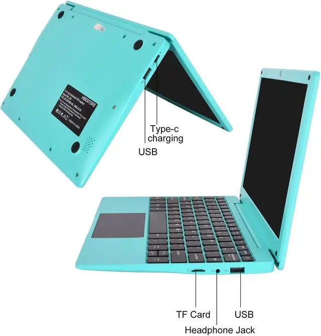 Alt view image 3 of 5 - HBESTORE 10.1Inch Laptop,Quad-Core Processor with Android 12.0 OS,2GB RAM,64GB EMMC,Built-in Camera,WiFi,USB Interface,Tpye-C Charging for Learning and Entertainment (Blue 2GB+64GB)