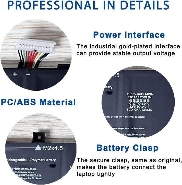 Alt view image 5 of 5 - EFOHANA KL06XL Laptop Battery Replacement for HP Envy 15-EP0001NL 15-EP0003NQ 15-EP0004TX 15-EP0006NM 15-EP0005NP 15-EP0010CA 15-EP0034NB 15-EP0098NR HSTNN-IB9M L85885-005 L85853-1C1 11.58V 83.14Wh