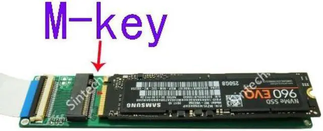 Alt view image 5 of 5 - Sintech M.2 nVME SSD to M.2 Key A/E Adapter Card and Cable