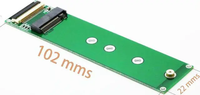 Alt view image 3 of 5 - Sintech M.2 nVME SSD to M.2 Key A/E Adapter Card and Cable