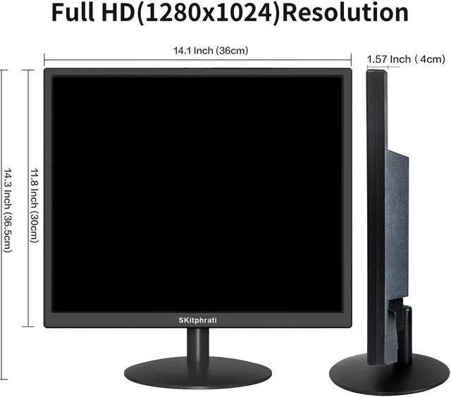 Alt view image 5 of 5 - SKitphrati 17 inches HDMI Monitor Square Monitor PC Monitor LED Monitor 1280 X 1024 with 45% sRGB Color Correction and 4:3 Aspect Ratio, 60 Hz, 5Ms, VESA Mountable, VGA, HDMI, TN Panel, S-17