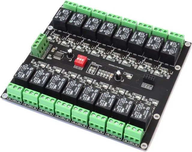 Main image of 16 Channel I2C Interface Electromagnetic Relay Module for Arduino Raspberry 3.3V 5.0V Maximum Current per Relay - 10A Peak On Board LED Indicator with PCF8575 chip