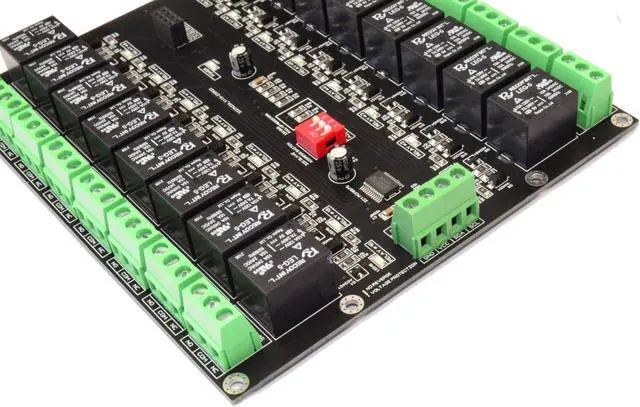 Alt view image 5 of 5 - 16 Channel I2C Interface Electromagnetic Relay Module for Arduino Raspberry 3.3V 5.0V Maximum Current per Relay - 10A Peak On Board LED Indicator with PCF8575 chip