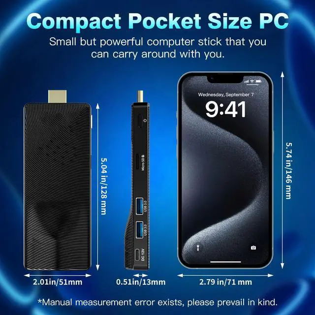 Alt view image 4 of 4 - HEIGAOLAPC Mini PC Stick, Fanless Mini Desktop Computer, Pentium N4200 4GB 64GB eMMC (1.1 GHz), Small PC, USB3.0 X 2 Gigabit Ethernet 4K 60Hz, WiFi BT 5.0 HDMI 2.0 for Business Industrial IOT Media