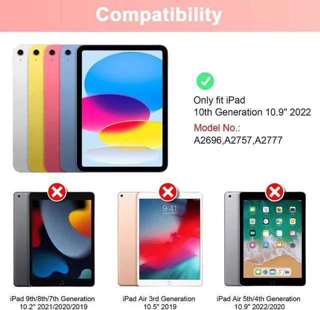 Alt view image 2 of 5 - SOPPY Keyboard Case with Touchpad for iPad 10th Generation, Detachable Wireless Keyboard for iPad 10th Gen 10.9" 2022 (A2696/A2757/A2777), Slim Case with Pencil Holder for iPad 10th Gen 2022, Pink