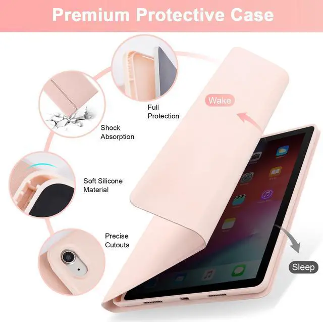 Alt view image 4 of 5 - SOPPY Keyboard Case with Touchpad for iPad 10th Generation, Detachable Wireless Keyboard for iPad 10th Gen 10.9" 2022 (A2696/A2757/A2777), Slim Case with Pencil Holder for iPad 10th Gen 2022, Pink