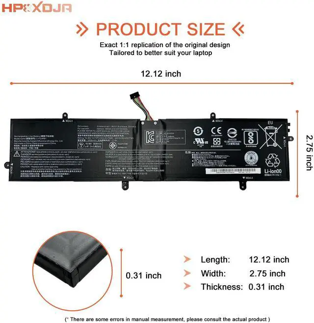 Alt view image 3 of 5 - HPXXDJA L17C4PB1 Laptop Battery Replacement for Lenovo IdeaPad 720S-15IKB 720S Touch-15IKB V730-15 V730-15-IFI V730-15-ISE 720S-15IKB Series 4 5B10P35082 5B10P35083 5B10P35082 L17M4PB1