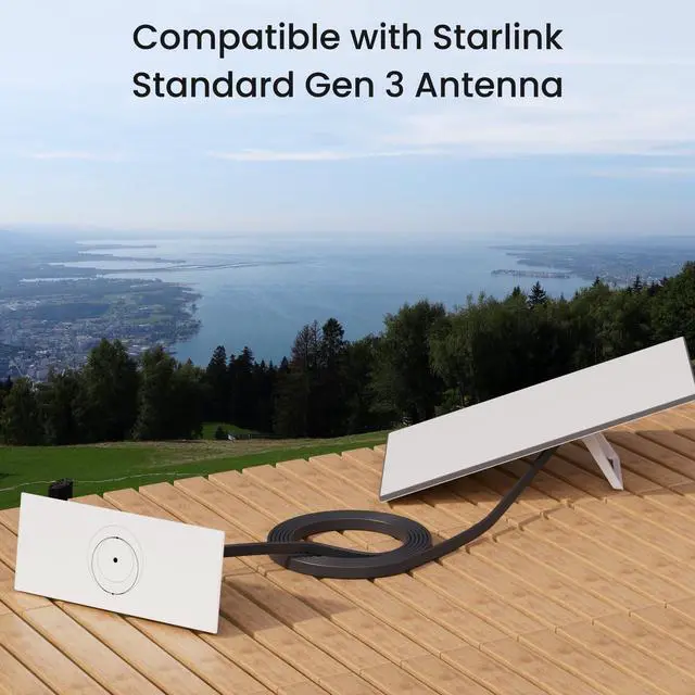 Alt view image 2 of 5 - STARGEAR for Starlink Gen 3 Flat Cable, 100FT Hidden Cord Compatible with Starlink Standard Rev. 4 and Mini, Extreme Slim Cable Shielded for Window Door (30M/100FT)