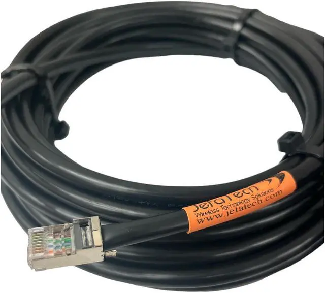 Alt view image 2 of 4 - JEFA Tech 100 Feet Outdoor Rated Shielded Cat6 Ethernet Cable with TOUGHCable Connectors, Non-Booted, UV Protected, Direct Burial, ESD Protected, POE, 23AWG Solid Copper