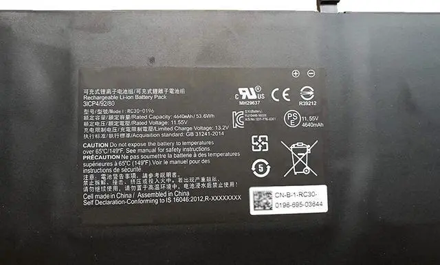 Alt view image 2 of 5 - RC30-0196 3ICP4/92/80 Laptop Battery Compatible with Razer Blade Stealth 2016 2017 i7-7500u i7-8550u RZ09-01962E10 RZ09-01962E20 RZ09-01962E52 RZ09-01963E32 RZ09-01962W10 RZ09-0239 (11.55V 53.6Wh)