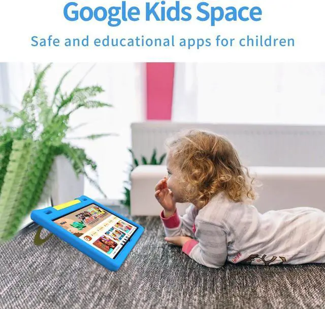 Alt view image 3 of 5 - JREN Kids Table 10.1" |Android 14 Tablet for Kids|64GB Storage|Octa-Core|WiFi |Cameras|Parental Control|Kids Content|Case Included Great Gift for Children Ages 3-12 Years Old Blue