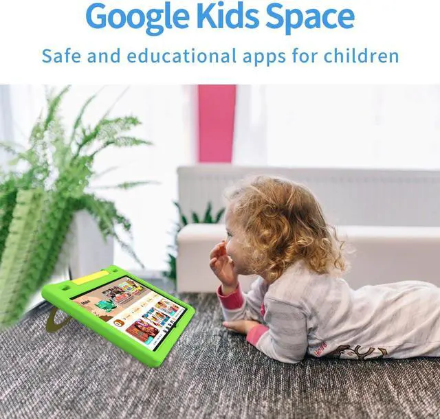 Alt view image 5 of 5 - JREN Kids Table 10.1" Android 14 Tablet for Kids64GB StorageOcta-CoreWiFi CamerasParental ControlKids ContentCase Included Great Gift for Children Ages 3-12 Years Old Green
