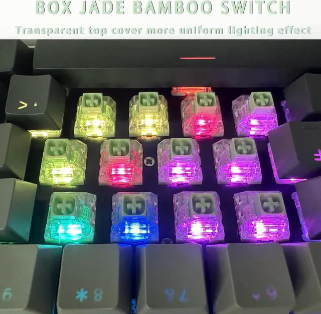Alt view image 5 of 5 - Mciepny Kailh Box Bamboo Switch,for Mechanical Gaming Keyboard, 3-Pin Heavy 55gf Dustproof Waterproof Pre-Lubed Clicky Switches (Box Bamboo,72pcs)