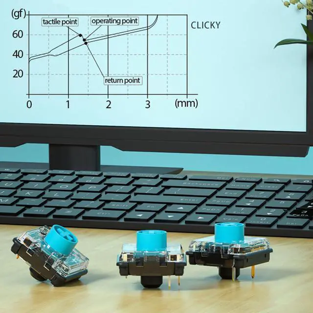 Alt view image 4 of 5 - Kailh Choc V2 Low Profile Switch Blue Clicky, 4-Pin 50gf RGB SMD Gaming Mechanical Keyboard Switch (Choc Blue 90pcs)