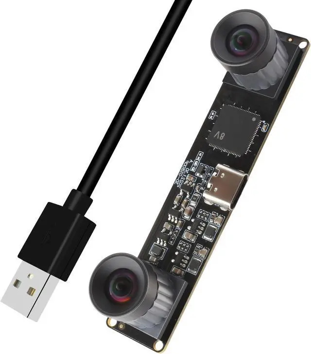 Main image of IFWATER High Speed 210fps USB Camera with Global Shutter 800P Synchronization Dual Lens Monochrome B/W Camera Plug and Play for 3D Printing PC Lightburn QR Code Scanning VR and Face Recognition