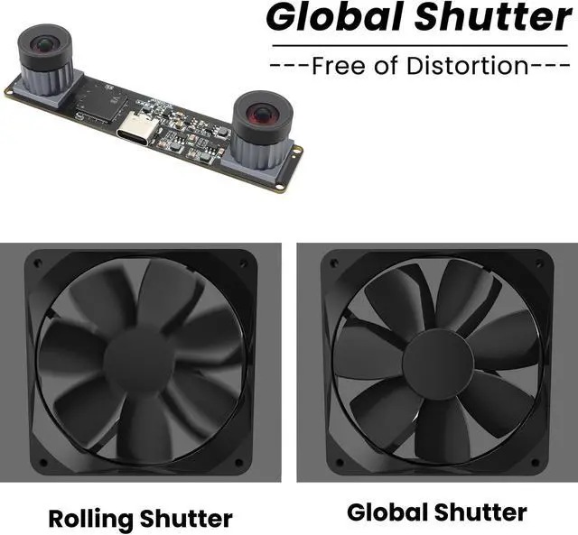 Alt view image 4 of 5 - IFWATER High Speed 210fps USB Camera with Global Shutter 800P Synchronization Dual Lens Monochrome B/W Camera Plug and Play for 3D Printing PC Lightburn QR Code Scanning VR and Face Recognition