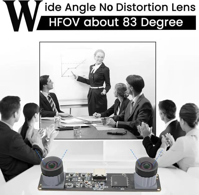 Alt view image 5 of 5 - IFWATER High Speed 210fps USB Camera with Global Shutter 800P Synchronization Dual Lens Monochrome B/W Camera Plug and Play for 3D Printing PC Lightburn QR Code Scanning VR and Face Recognition