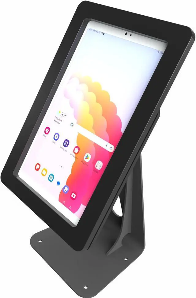 Alt view image 2 of 5 - TABcare Anti-Theft Acrylic Case with 360 Rotate 180 Swivel Metal Desktop Stand & 90-Degree USB C Cable for Samsung Galaxy TAB A7 Lite 8.7" Tablet (Black)
