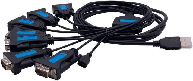 Alt view image 4 of 4 - TECHTOO 7 Port Professional Prolific CHIP USB to Serial RS232 DB9 Adapter Converter Serial Cable 9-Pin Male to Male with Thumbscrews (W/Thumbscrews, 7 RS232 Port)