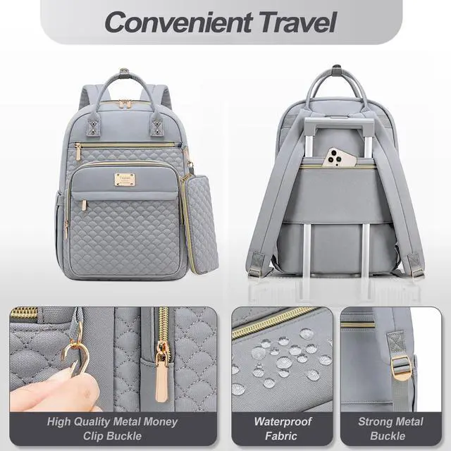 Alt view image 5 of 5 - Tealari Laptop Backpack for Women,15.6 Inch Laptop Backpack for Work,Water Resistant Travel Backpack,College Bookbag with Wallet