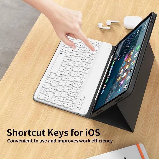 Alt view image 3 of 5 - kenke for iPad (A16) 11th/10th Generation Case with Keyboard (11/10.9 Inch, 2025/2022), Smart Magnetic Detachable Wireless Bluetooth Keyboard, Folio Keyboard Case with Pencil Holder, Black