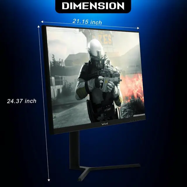 Alt view image 2 of 5 - TopGame 27-Inch IPS Gaming Monitor, QHD 1440p, 165Hz, 1ms MPRT, 99% sRGB, AMD FreeSync, VESA Mount, 2X HDMI 2.0 & 2X DisplayPort 1.4 Matt Black