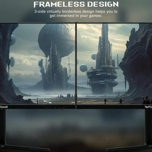 Alt view image 5 of 5 - TopGame 27-Inch IPS Gaming Monitor, QHD 1440p, 165Hz, 1ms MPRT, 99% sRGB, AMD FreeSync, VESA Mount, 2X HDMI 2.0 & 2X DisplayPort 1.4 Matt Black
