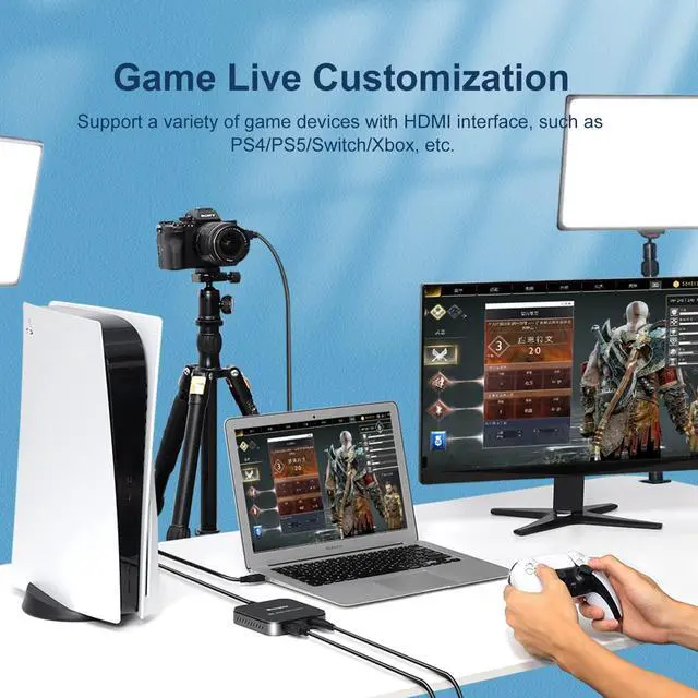 Alt view image 2 of 5 - King Ma Capture Card for Game, 4K HDMI to USB 3.0 Audio Capture Card Device HD Video Capture Card Work with Nintendo Switch PS4 PS5 Xbox Series for TikTok Live Streaming Video Recording